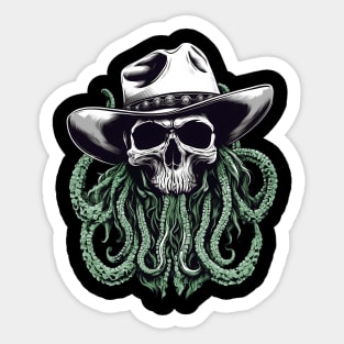 Lovecraftian Cowboy - Skull and Tentacles Sticker